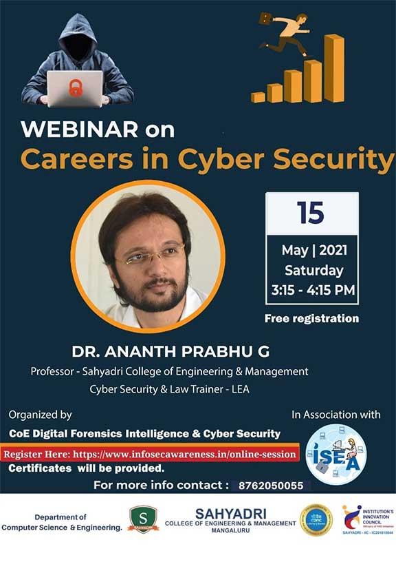 Sahyadri College of Engineering & Management to organise Webinar on Careers in Cyber Security
