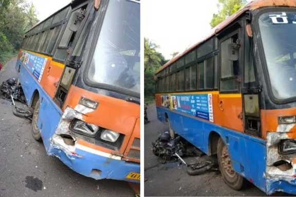 Two students injured in KSRTC bus collation